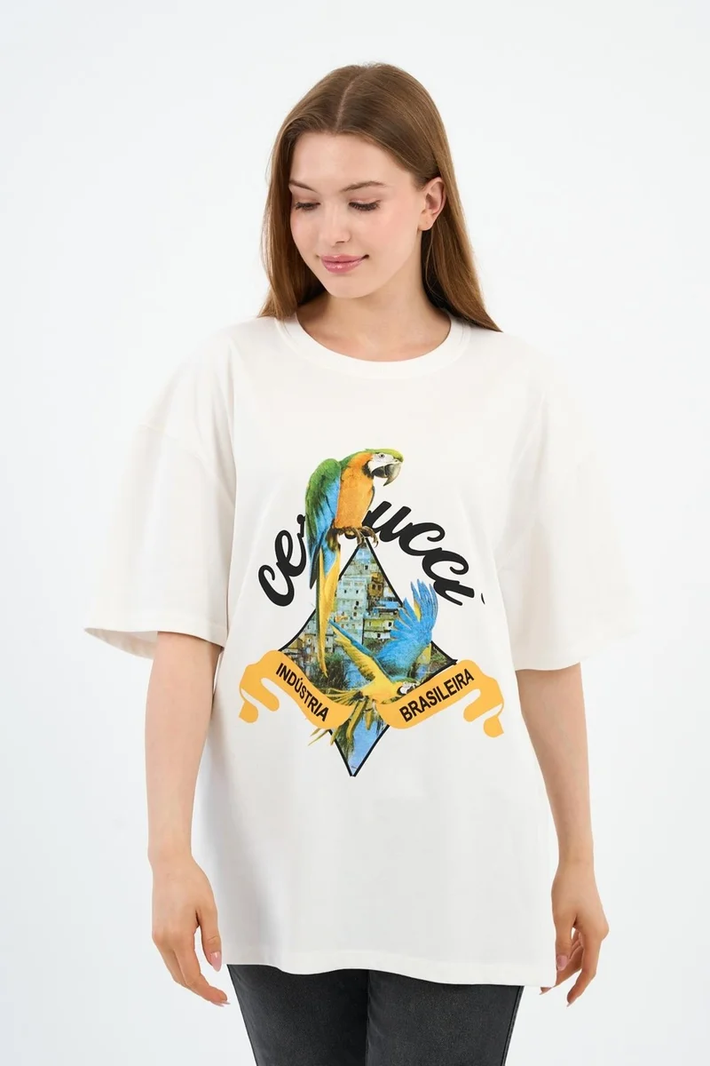 Alexander Gardi Crew Neck Printed Oversize T-Shirt