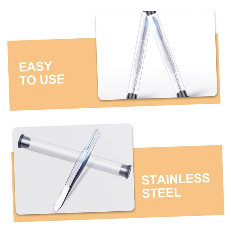 3Pcs Eyebrow Tweezers Set Stainless Steel Facial Hair Removal Tools Ergonomic Grip - Image 4