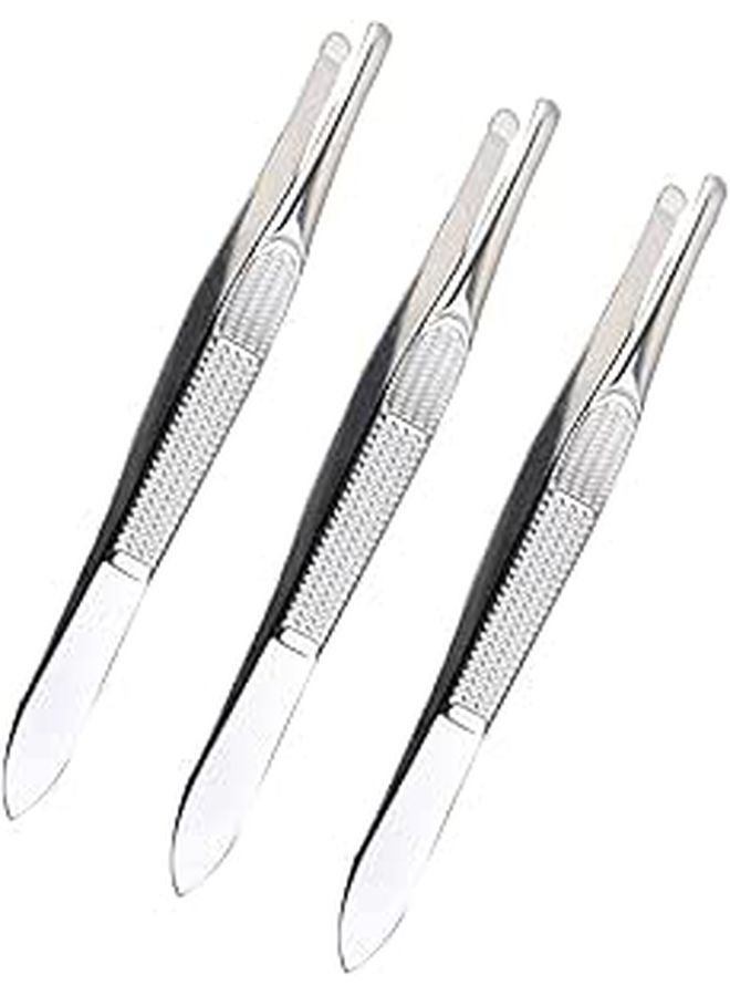 3Pcs Eyebrow Tweezers Set Stainless Steel Facial Hair Removal Tools Ergonomic Grip - Image 1
