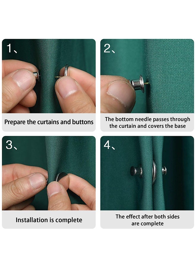 Peachjoy 10Pairs 1.4in Magnetic Curtain Clips, Curtain Magnetic Closure, Curtain Weights Magnets Clips with Tack Prevent Light Leaking Keep Curtain Closed for Home Bedroom Office Curtain(Sliver) - Image 4