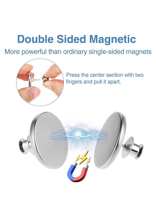 Peachjoy 10Pairs 1.4in Magnetic Curtain Clips, Curtain Magnetic Closure, Curtain Weights Magnets Clips with Tack Prevent Light Leaking Keep Curtain Closed for Home Bedroom Office Curtain(Sliver) - Image 3