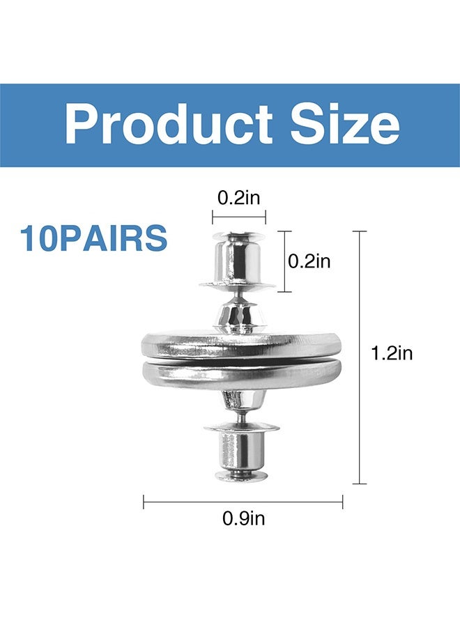 Peachjoy 10Pairs 1.4in Magnetic Curtain Clips, Curtain Magnetic Closure, Curtain Weights Magnets Clips with Tack Prevent Light Leaking Keep Curtain Closed for Home Bedroom Office Curtain(Sliver) - Image 2