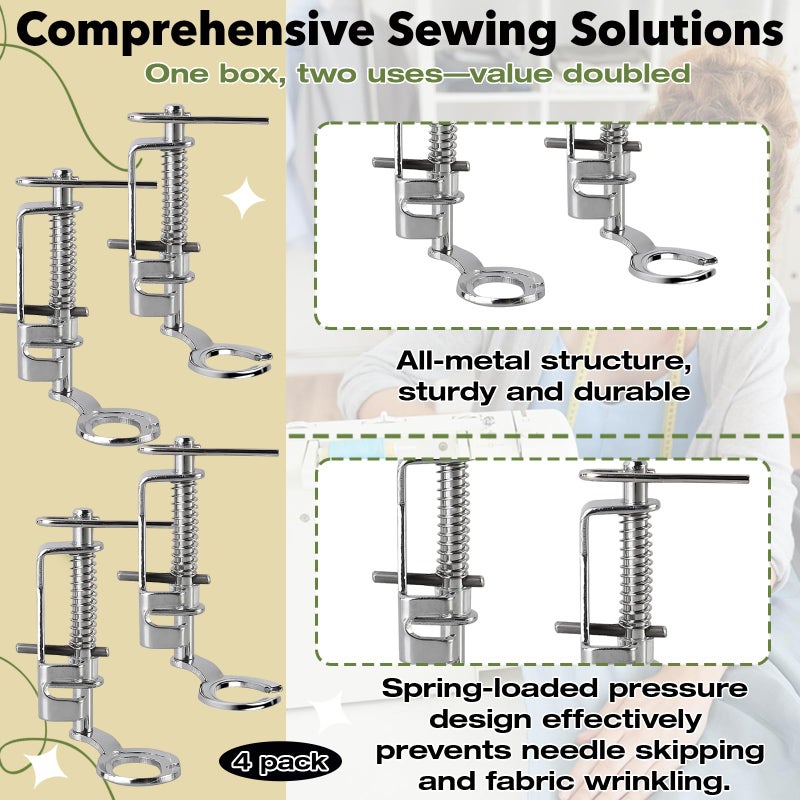 Mtuiewo 4-Pack Free Motion Quilting Presser Foot Set, 2 Open Toe & 2 Closed Toe Free Motion Quilting Foot Fit for Singer, for Brother, for Janome, for Babylock, Low Shank Sewing Machines - Image 4
