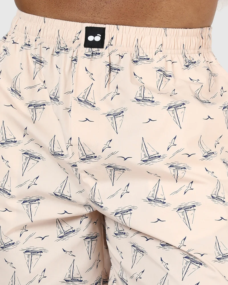 bewakoof  Men's Beige All Over Printed Boxers for Men | Best Price UAE