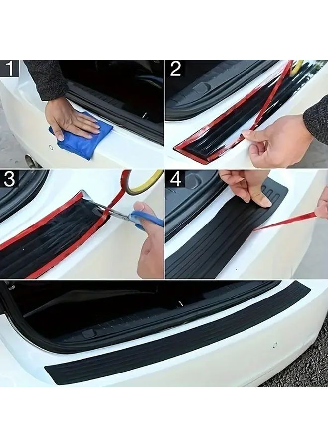 Black Rubber Car Bumper Protector 35.43in Trunk Door Sill Strip Scratch Resistant Easy Install - Image 5