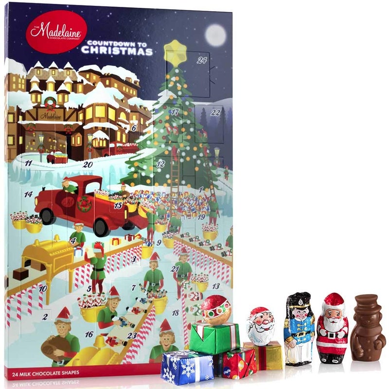 Madelaine Solid Premium Milk Chocolate Santa's Workshop 2025 Countdown Christmas Advent Calendar With 24 Solid Premium Milk Chocolates, 6oz - Image 1
