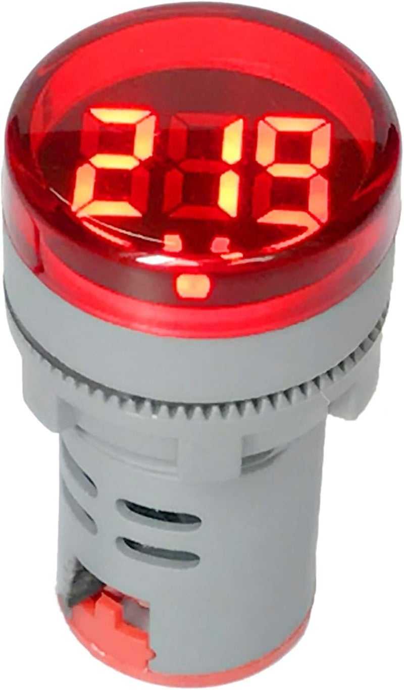 NOYITO 80-500V AC Digital Voltmeter 110V 220V 380V Red Green Yellow Blue White LCD Digital Display Small Round Head (Pack of 2) (Red) - Image 3