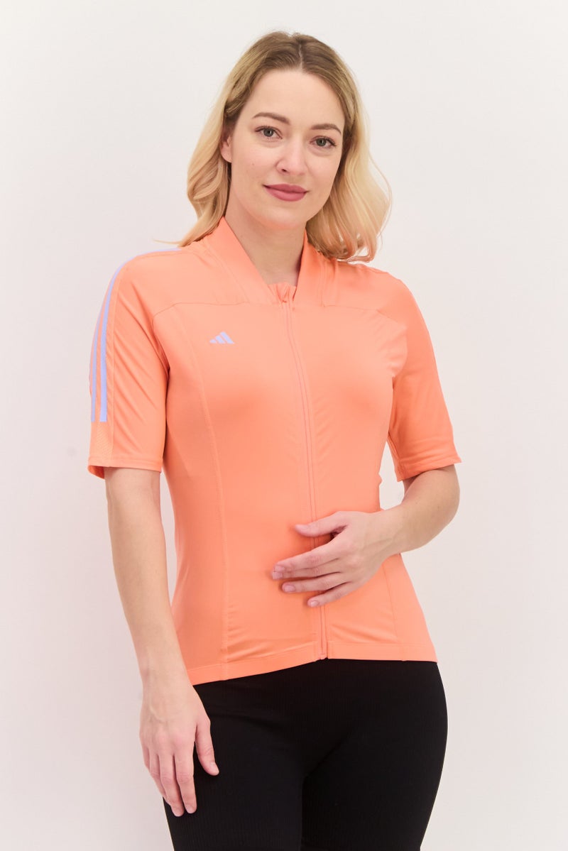 Adidas Women Sportswear Fit Brand Logo Outdoors Top, Dark Orange  - Image 1