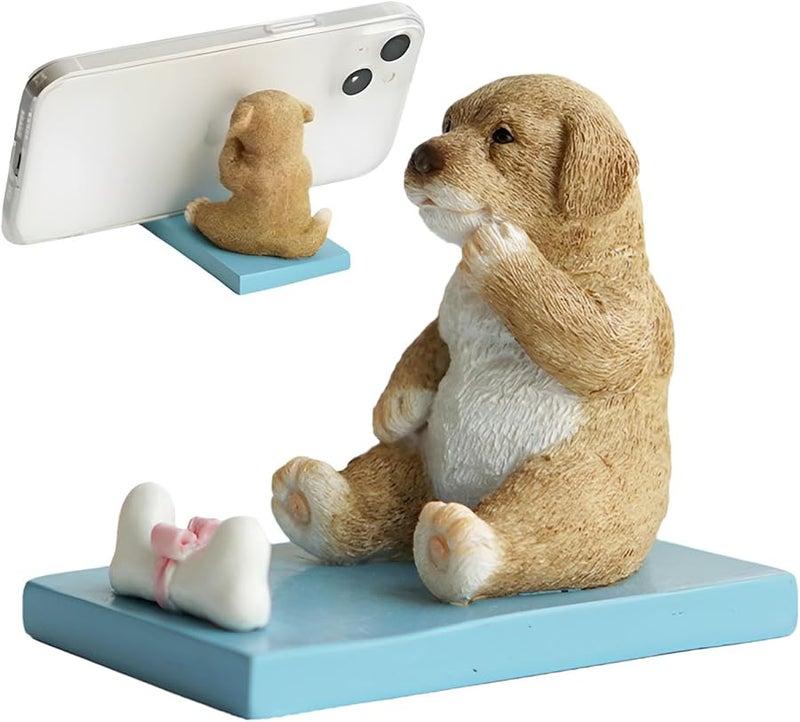 حامل هاتف من راتنج لشخصيات كرتونية حيوانية - كلب وأرنب - لجميع الهواتف المحمولة - Image 3