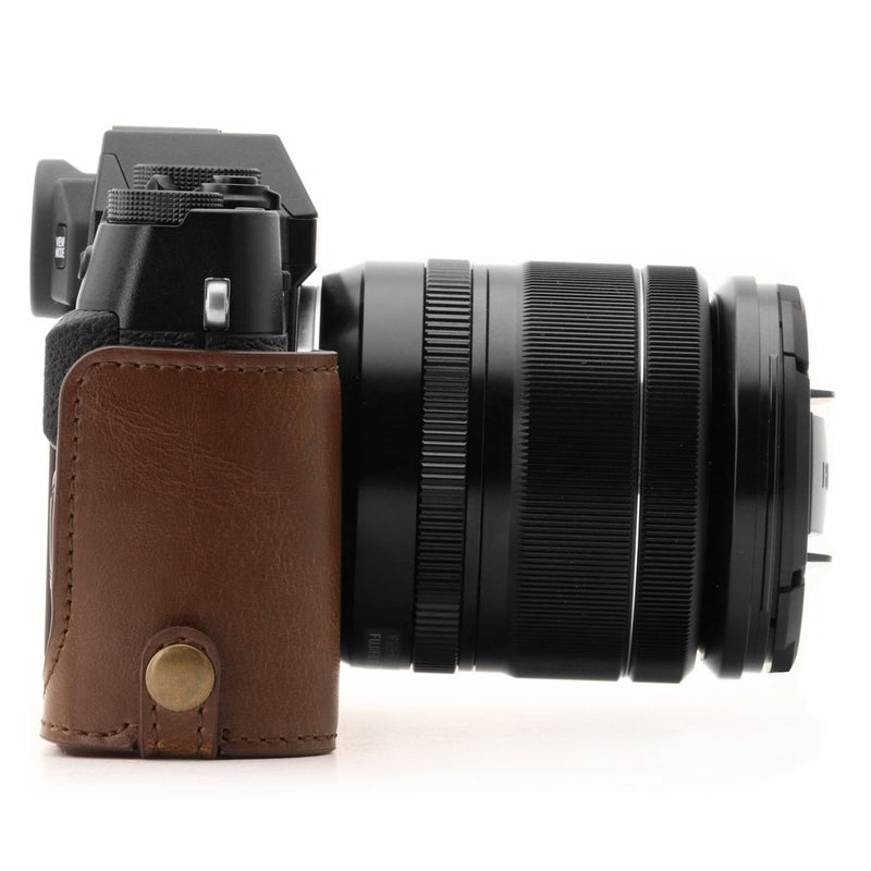 MegaGear MG958 Ever Ready Leather Camera Half Case and Strap Compatible with Fujifilm X-T30 MII, X-T30, X-T20, X-T10 - Dark Brown - Image 3