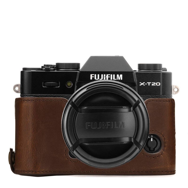 MegaGear MG958 Ever Ready Leather Camera Half Case and Strap Compatible with Fujifilm X-T30 MII, X-T30, X-T20, X-T10 - Dark Brown - Image 2