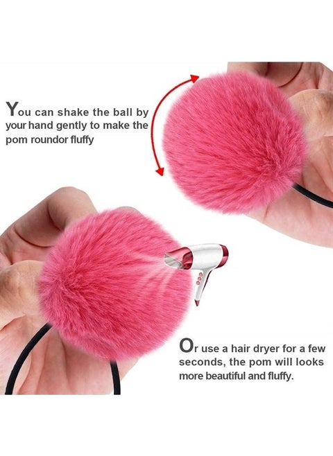 Pom Pom Hair Ties, MORGLES 16pcs Girls Hair Ties Hair Accessories Fluffy Ponytail Holders PomPom Hair Band for Girls Toddlers Pigtail, 2 inch