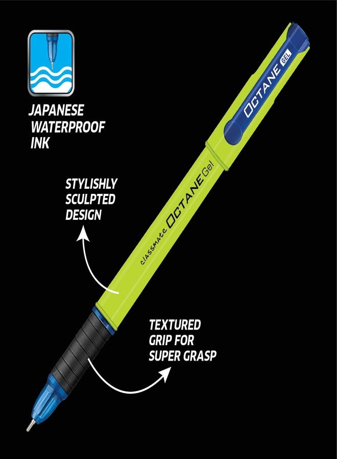 Classmate Octane Gel Pen- Neon Series (Blue)- Pack of 10 Pens + 1 Pen FREE - Image 3