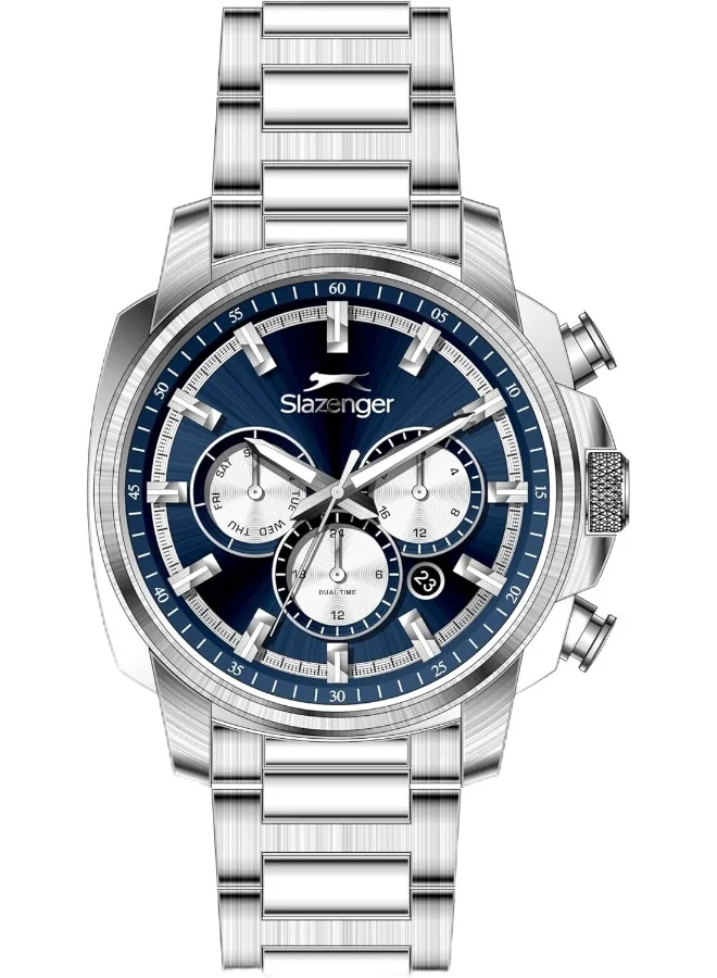 Slazenger Slazenger Men's Watch, Multi Function Display and Metal Strap - SL.9.2479.2.02, Silver