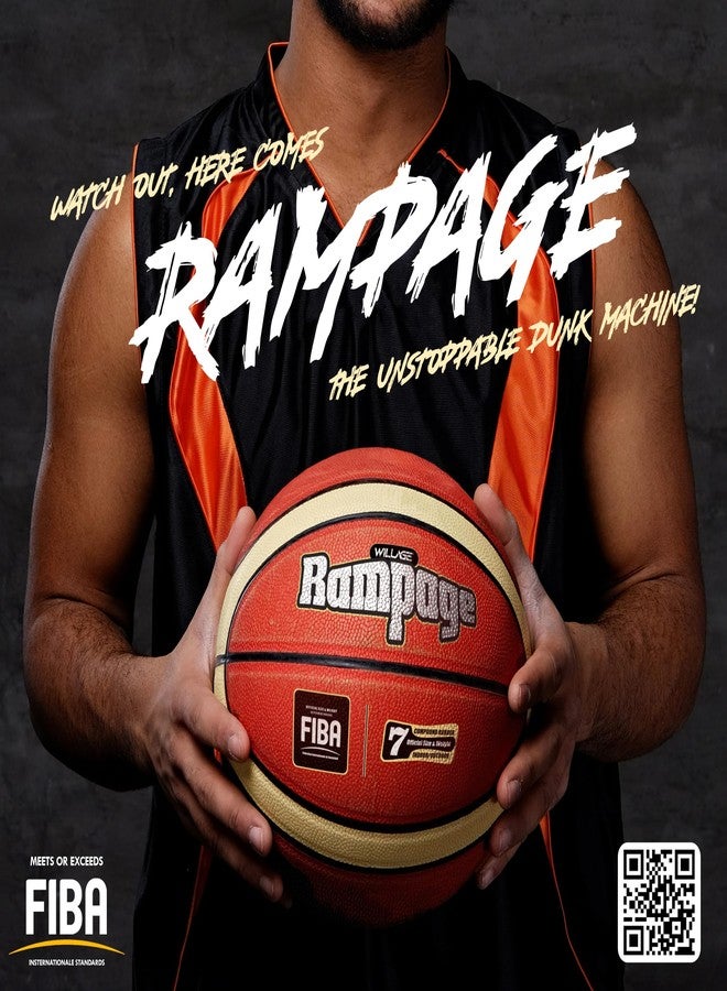 WILLAGE® Basketball | Basketball Size 7 | Professional Indoor/Outdoor Match Basketball | Rampage - Image 2