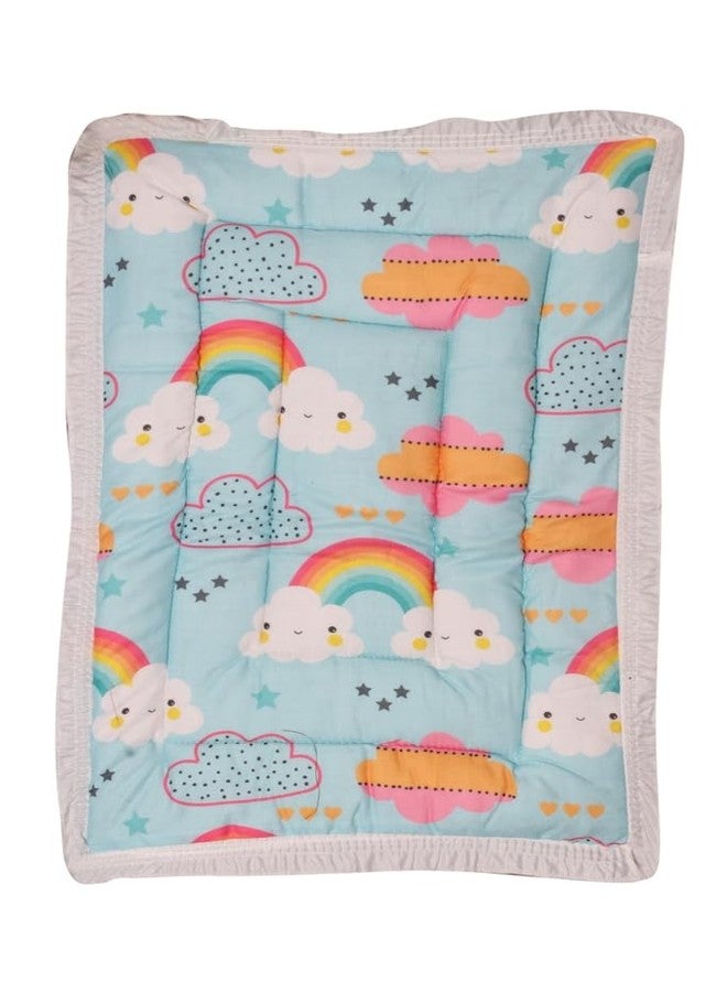 ONDOLL Newborn Baby Pom Pom Cotton Baby Bed | Godari | Cradle Bed | Crib Sheet | Changing Mat Baby Godadi |Bedding Set | Mattress_Pack of 1 Piece_(20 * 30 Inch)_(V_i_668674_Multicolor) - Image 4