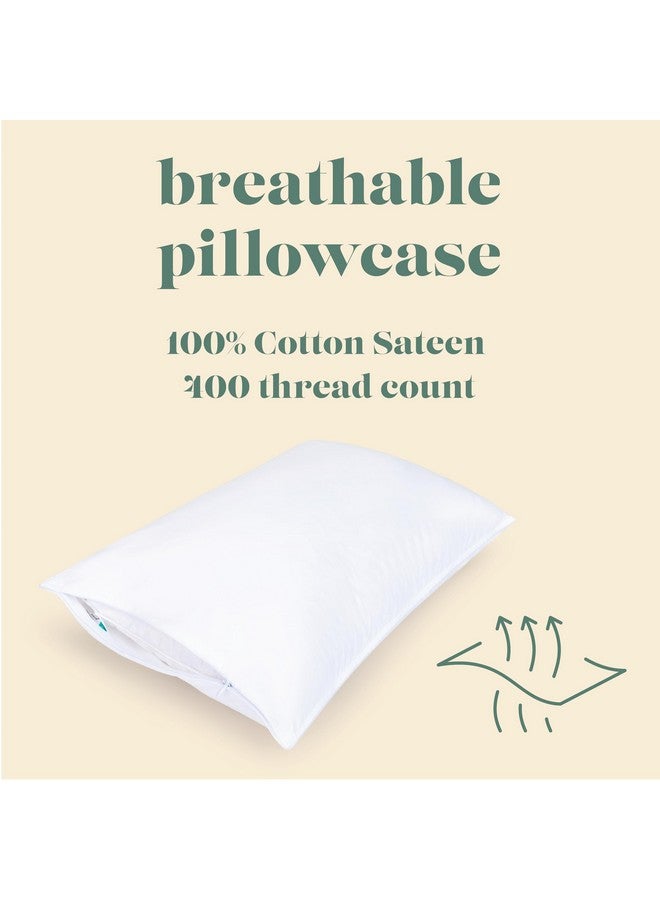 ComfyDown Pillowcase for Toddler & Travel Pillows - 2 Pack - Breathable, 100% Cotton, 400-Thread Count, Zipper Closure - Made in USA - 13"x18" - Image 2