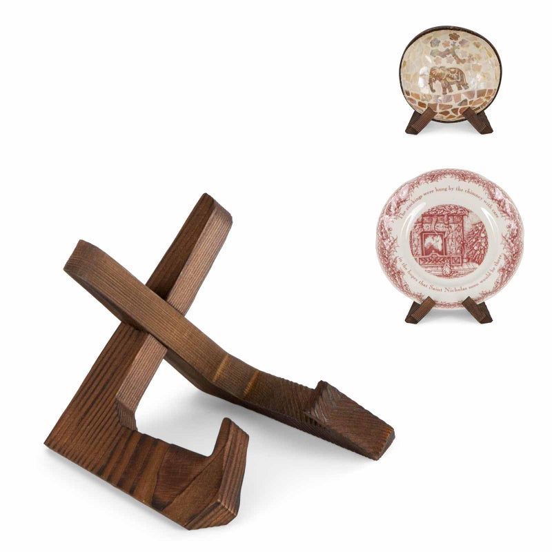 ANBOXIT Bowl Stands for Display, 3.5 Inch Plate Holder, Wooden Easel Frame Holder, Display Stand for Large Deep Platters and Dishes, 3.5" H x 4.8" W x 4" D (For Bowls under 2.5" in Depth) - Image 1