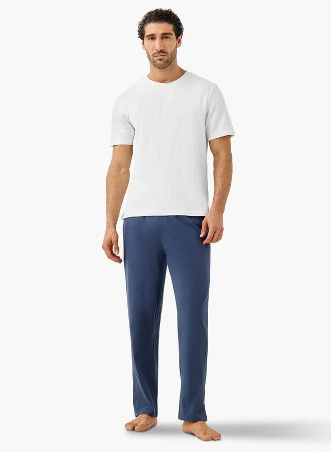 Splash FAV Ribbed Crew Neck T-shirt and Pyjama Set