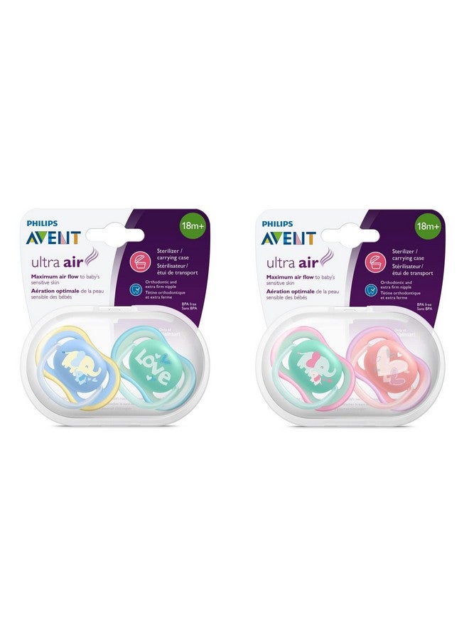 Philips Avent Ultra Air Pacifier, 18+ Months, 4 Pieces SCF349/16