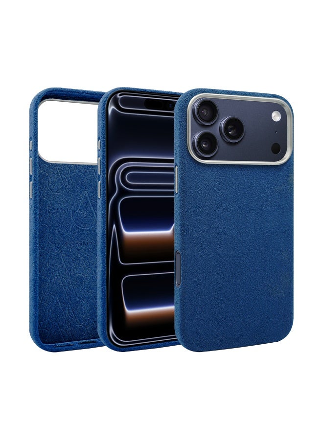 A-Case Its My Case Kadife Alcantara Leather Protective Case for iPhone 17 Pro Max Ultra Slim Lightweight Durable Shockproof Cover MagSafe Compatible Soft Touch Grip - Blue - Image 1