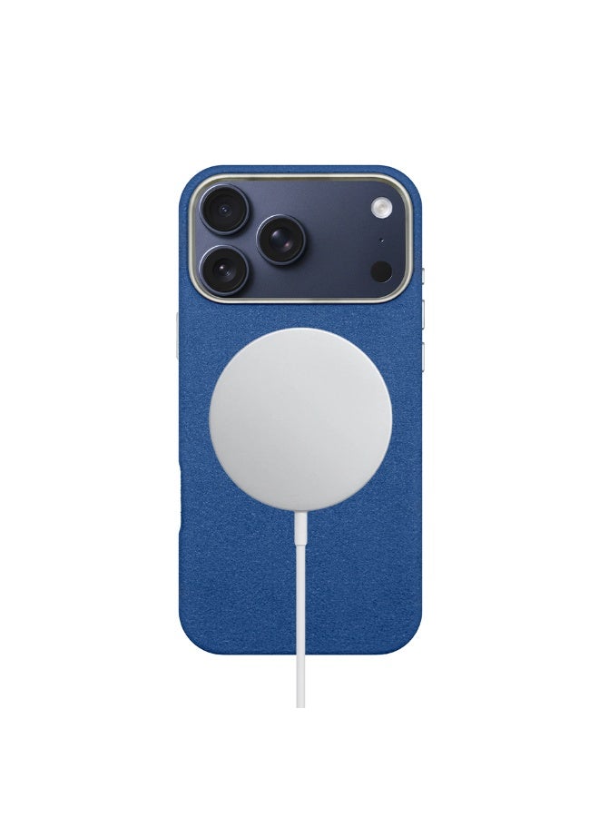 A-Case Its My Case Kadife Alcantara Leather Protective Case for iPhone 17 Pro Max Ultra Slim Lightweight Durable Shockproof Cover MagSafe Compatible Soft Touch Grip - Blue - Image 4