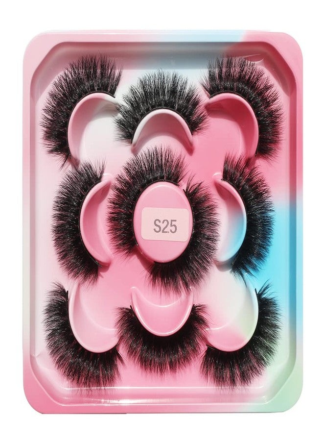 5 Pairs Mink Lashes Natural Look 3D Faux Mink Lashes Fluffy False Eyelashes Wispy Handmade Soft Reusable Fake Eye Lashes Cat Eye Lashes S25 - Image 1
