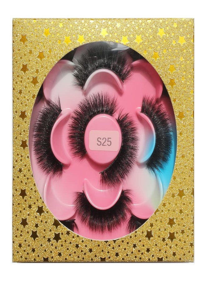 5 Pairs Mink Lashes Natural Look 3D Faux Mink Lashes Fluffy False Eyelashes Wispy Handmade Soft Reusable Fake Eye Lashes Cat Eye Lashes S25 - Image 2