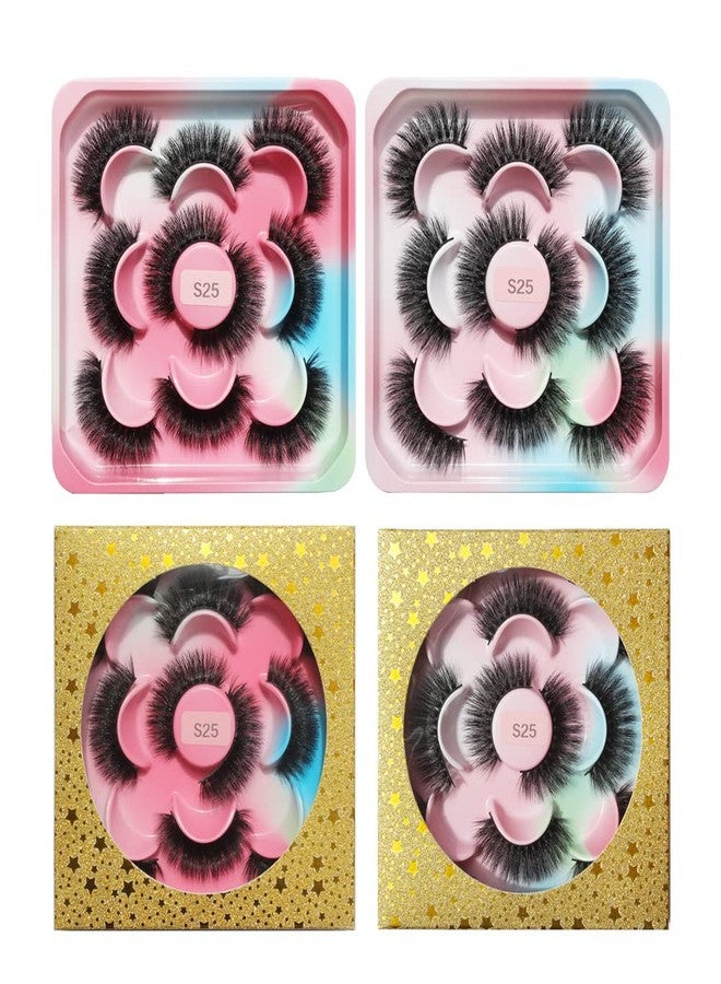 5 Pairs Mink Lashes Natural Look 3D Faux Mink Lashes Fluffy False Eyelashes Wispy Handmade Soft Reusable Fake Eye Lashes Cat Eye Lashes S25 - Image 5