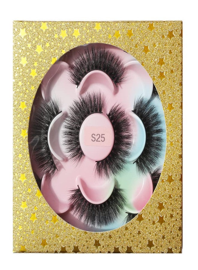 5 Pairs Mink Lashes Natural Look 3D Faux Mink Lashes Fluffy False Eyelashes Wispy Handmade Soft Reusable Fake Eye Lashes Cat Eye Lashes S25 - Image 4