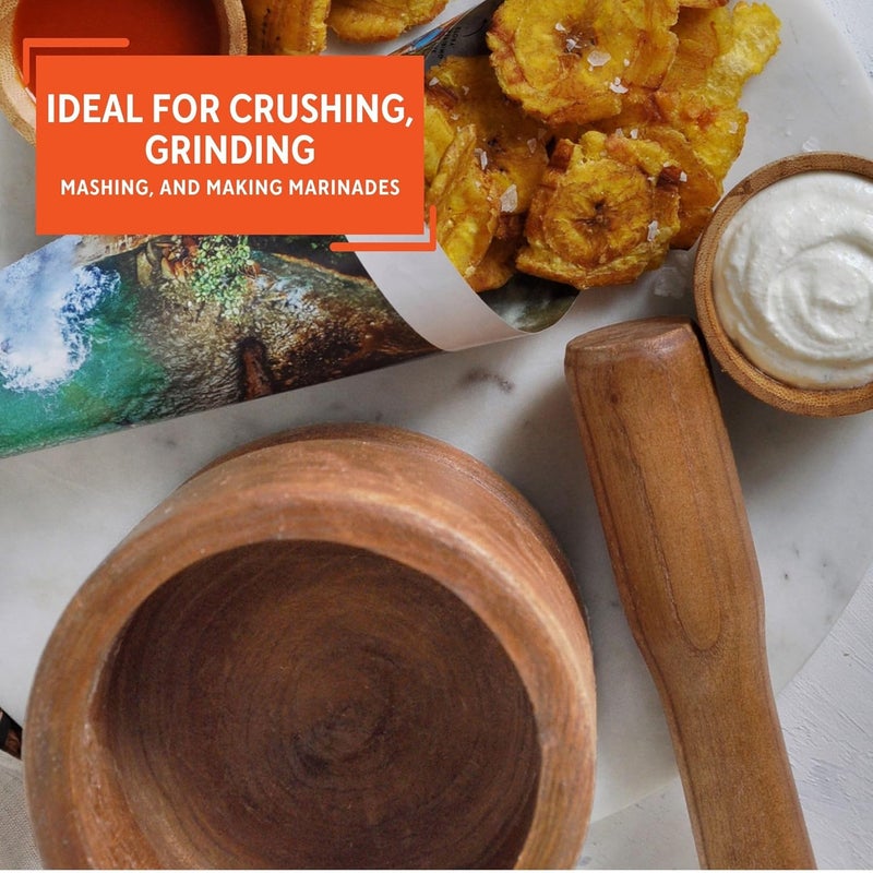 Imusa USA Small Wood Mortar & Pestle - Image 5