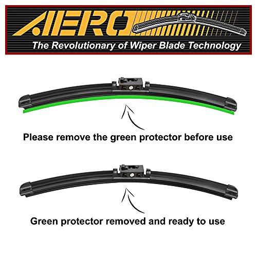 Aero شفاطات الزجاج الأمامي AERO Avenger 26"+22" مع شفرات مطاطية إضافية بديلة OEM لمرسيدس بنز GLE350 GLE450 GLE53 GLE580 GLE63 GLS450 GLS580 2023-2020 (بدون فوهة غسيل) - Image 5