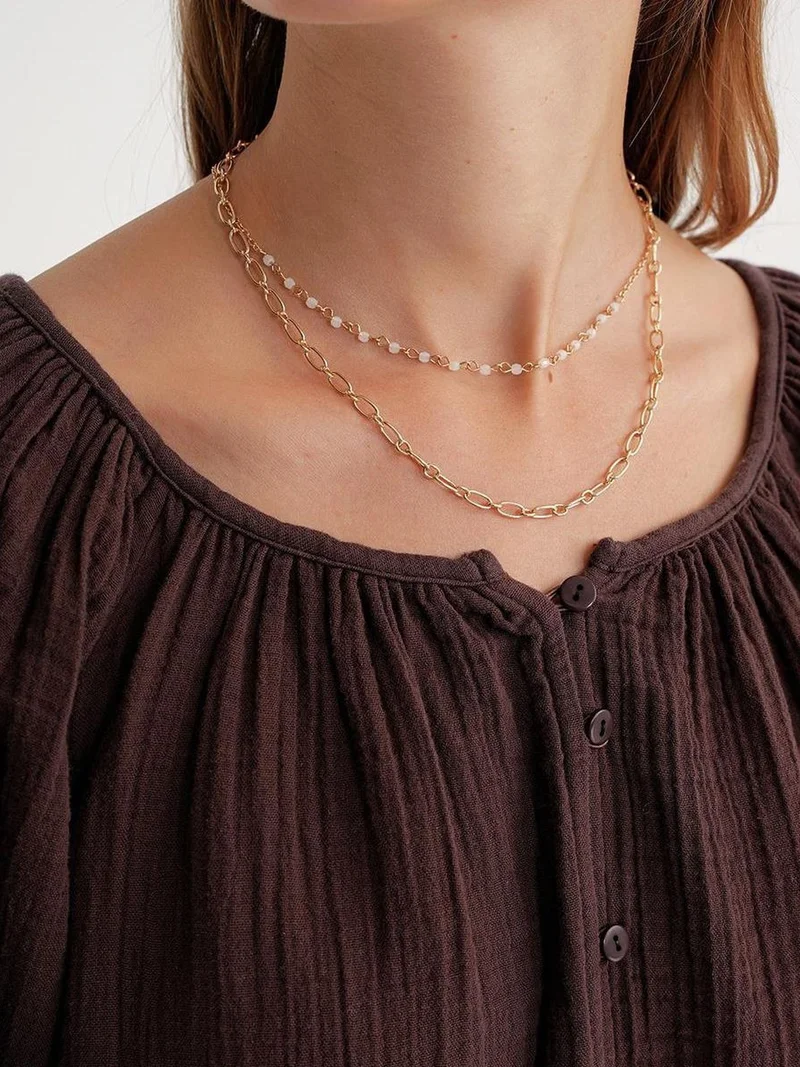 ميكسراي بلوزة ميكسراي من قماش الموسلين بأزرار