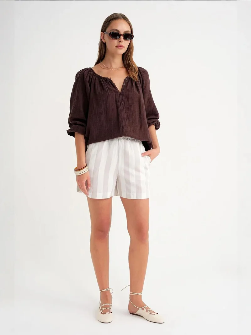 MixRay Mixray Buttoned Muslin Blouse