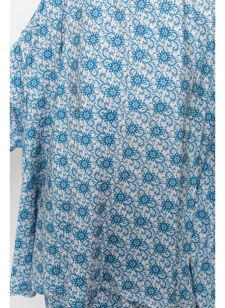Altobeh Practical Two Piece Sun Patterned Bat Sleeves Lycra Hijab Prayer Dress with Headscarf 992 0327