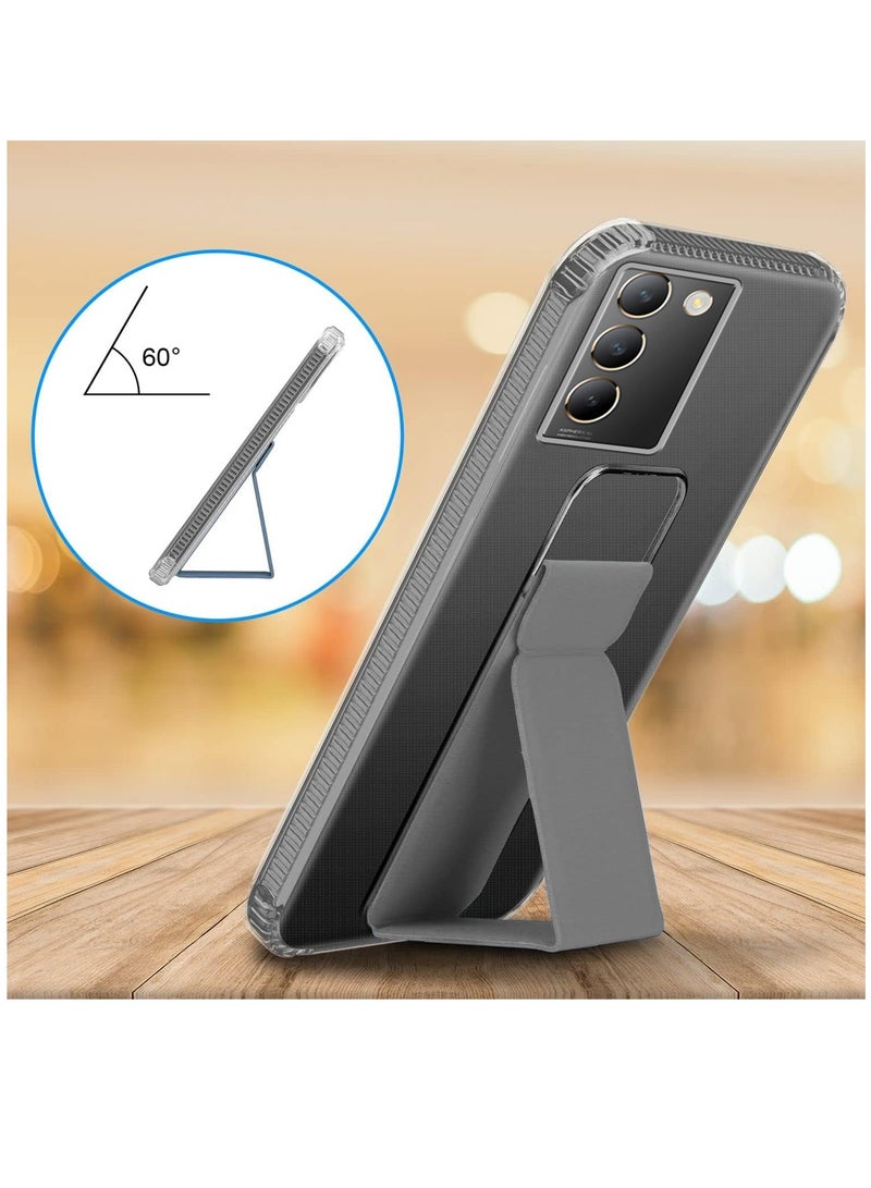 دبليو تيك غطاء وسادة هوائية بمقبض يدوي من مادة TPU لهاتف فيفو V30 لايت 4G 2024 شفاف/رمادي - Image 3