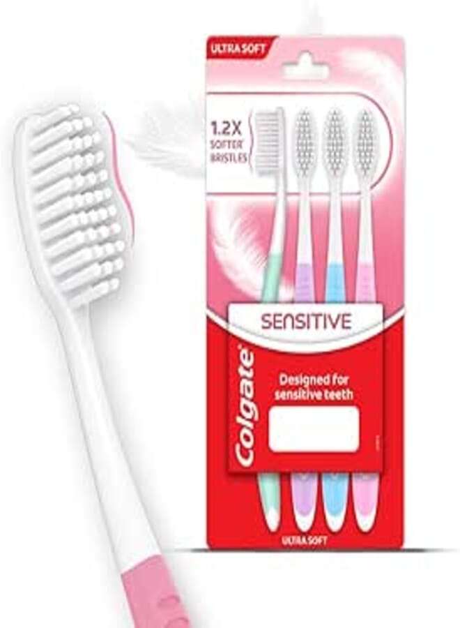 Colgate Sensitive Toothbrush - Pack of 4 - ultra soft bristles take care of sensitive teeth and gums - India
