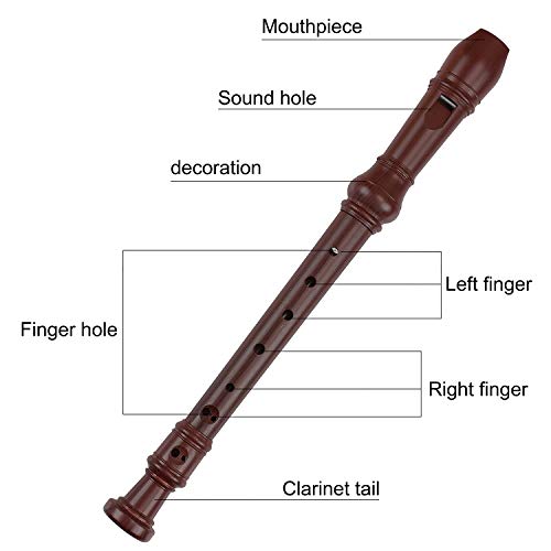 EastyGold Recorder 8 Hole Treble Flute Descant Flauta Soprano Recorder Professional Clarinet German Style C Key for Student Adults Teach Begainer Class - Image 4