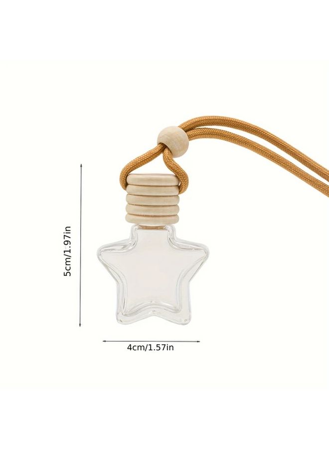 Star Shaped Glass Essential Oil Diffuser Hanging Bottle With Brown Rope Car Air Freshener - Image 3