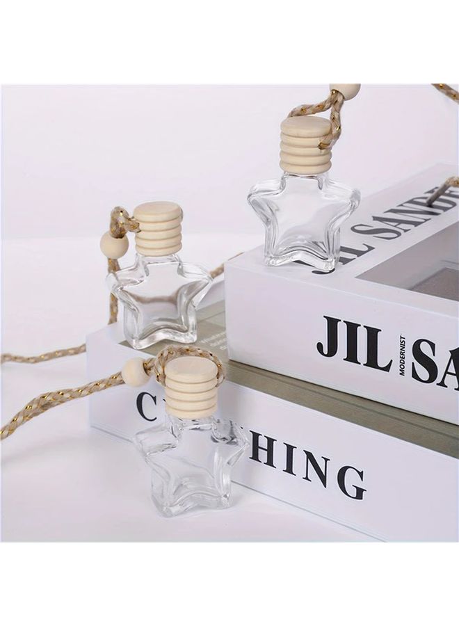 Star Shaped Glass Essential Oil Diffuser Hanging Bottle With Brown Rope Car Air Freshener - Image 4