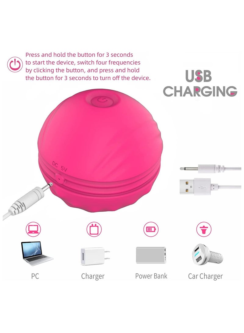Electric Vibration Massage Ball 4 Speed Heating IPX7 Waterproof for Post Yoga Exercise Massage and Relaxation Recovery and Relief of Muscle Pain Tension