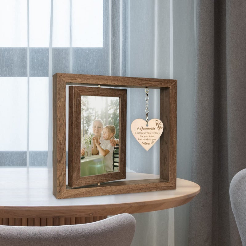 EYITUPC A Grandchild is Someone Who Reaches for Your Hands but Touches Your Heart Picture Frame First Time Grandparents Gifts  Display Two 4x6 Inch - Image 4