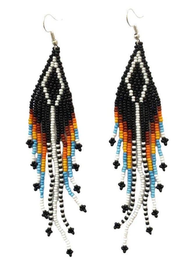 BeadsCorner Handmade Native Style Ethnic Beaded Earrings - Image 1