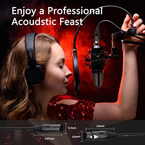 BGBGKK XLR Cables 6ft 6 Pack, Professional XLR Microphone Cable Male to Female, Gold-Plated 3-pin X L R Speaker Cable Balanced Mic Cable, Multicolor - Image 2