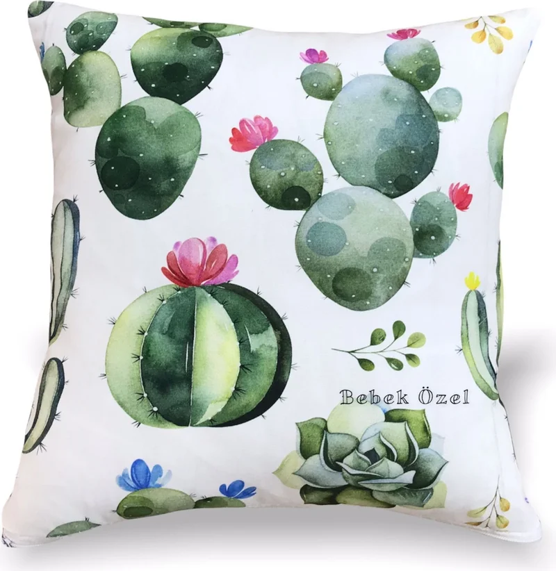 بيبيك اوزيل Cactus Succulent Printed Throw Pillow Cover (Double Sided)