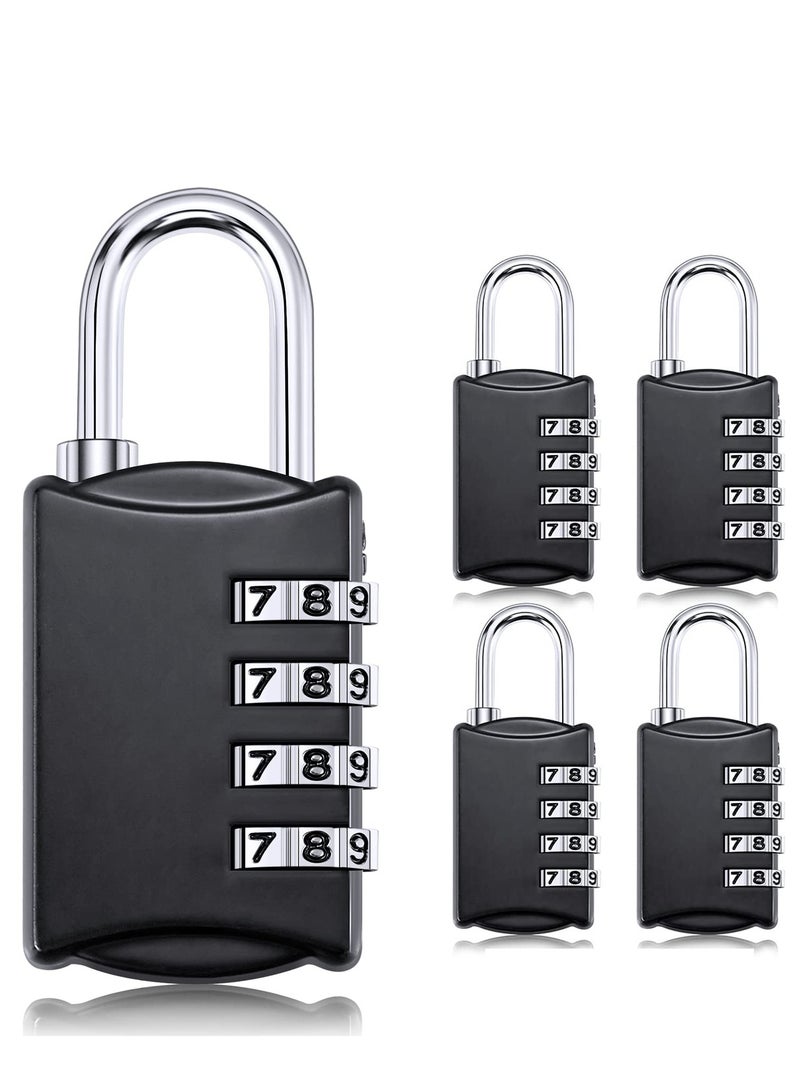 KASTWAVE Combination Lock, KASTWAVE Travel Bag Lock, 4 Pack, 4 Digit Combination Padlock for Traveling Toolbox School Gym Door Locker Suitcases Employee Hasp Storage - Image 1
