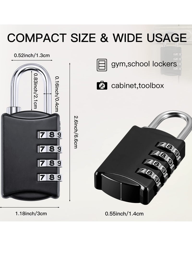 KASTWAVE Combination Lock, KASTWAVE Travel Bag Lock, 4 Pack, 4 Digit Combination Padlock for Traveling Toolbox School Gym Door Locker Suitcases Employee Hasp Storage - Image 2