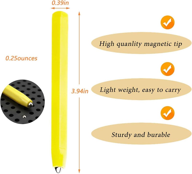 Ribee Replacement Stylus Magnetic Drawing Pen Magnet Replacement Pens for Magnetic Drawing Board Pen Replacement Magnapad A to Z and Numbers 0-9 (Yellow) - Image 2