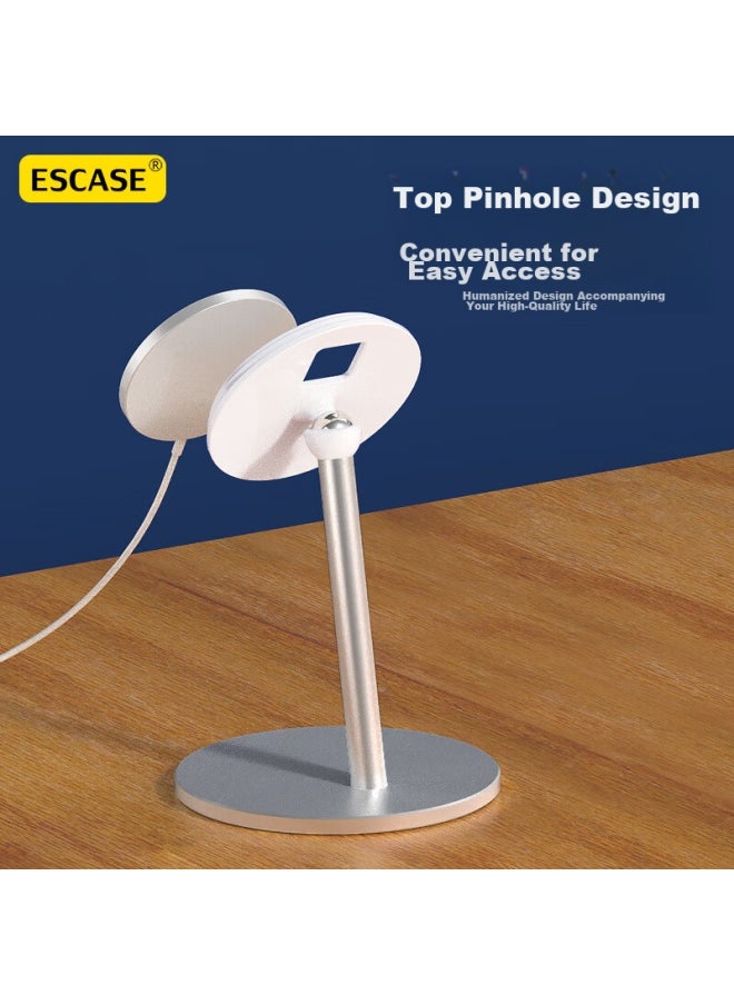 Escase Magsafe Stand Compatible With Apple Iphone 13 Pro Max, Magnetic Wireless Charger, Vertical Base, Mini Desktop Lazy Stand, Portable Phone Holder, Silver