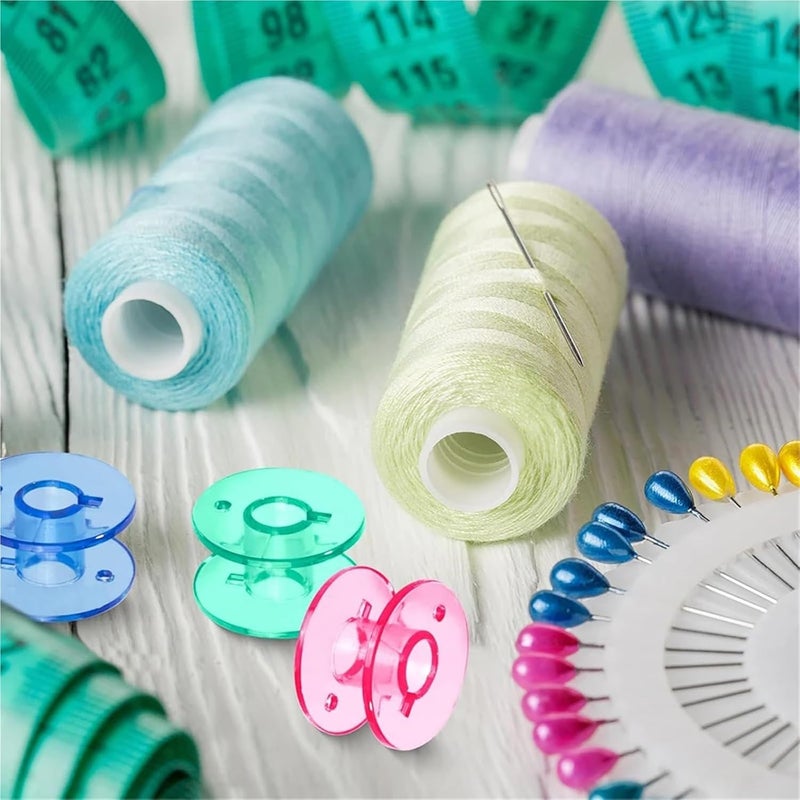 Bobbin 20-100pcs Plastic Transparent Colorful Machine Spools Home Sewing Tool(Yellow,30pcs) - Image 5